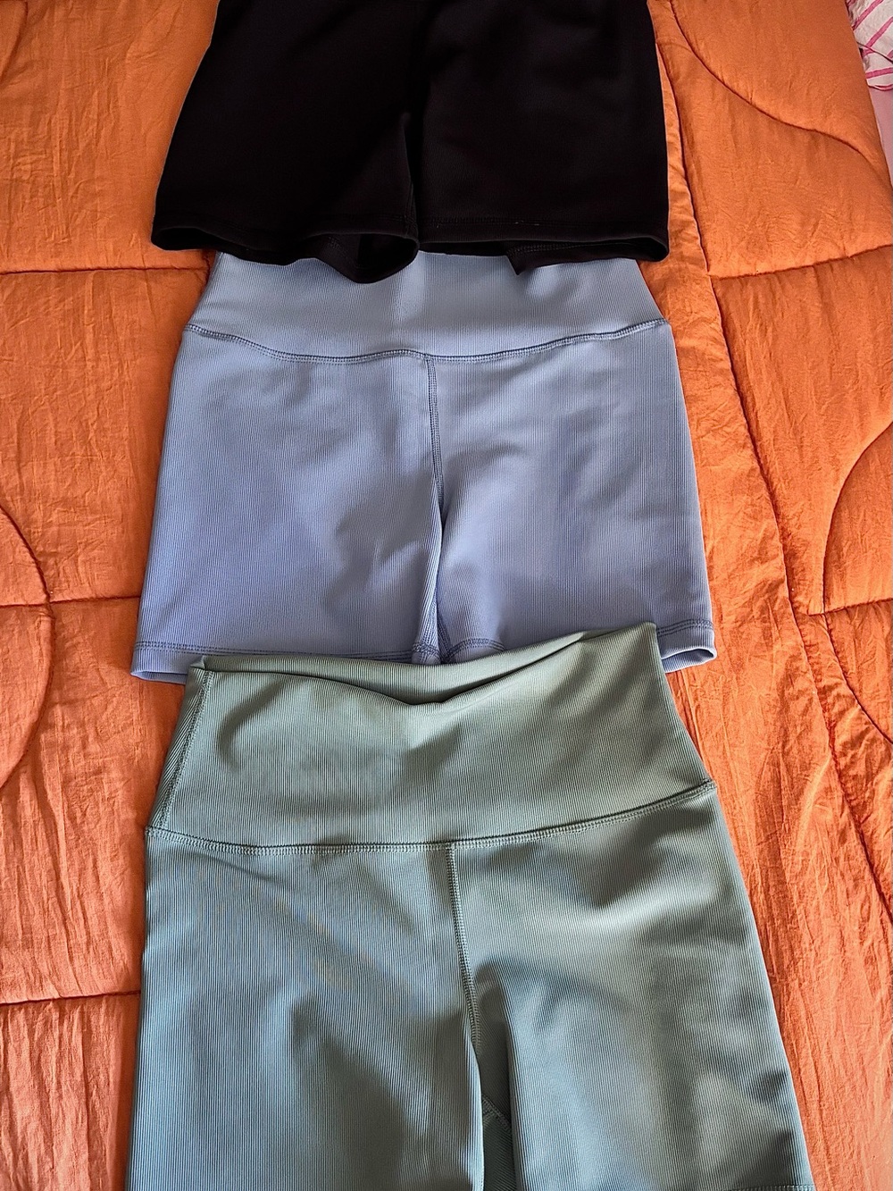 (3 Shorts )90 Degree Women’s Bike Shorts - Black, Light Blue, Sage Green